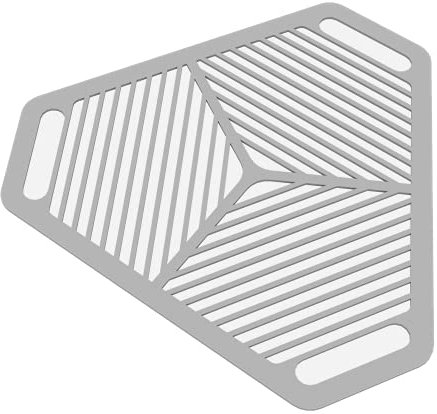 Kratki Grillaufsatz für die Feuerschale Fire Pit, B568 x T500 mm, aus rostfreiem Stahl, 4 mm dick, Gewicht 3 kg