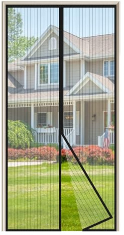 JIANJIAO Zanzariera Magnetica per Porte 95x210cm, Zanzariera Porta Tenda Chiusura Automatica Traspirante Zanzariere Anti Zanzare Insetti, per Porta Finestra Balcone Soggiorno,Nero
