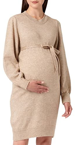 MAMALICIOUS Noos - Maglia da Donna MLNEWANNE L/S ABK Knit A. Noos Dress, mélange Naturale, Taglia M, Natural Melange, M