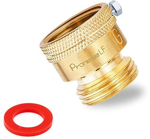 Pronese 1 lot de connecteurs MHT en laiton sans plomb de 1,9 cm pour tuyau MHT anti-refoulement, clapet anti-retour sous vide, clapet anti-retour pour robinet de jardin, raccord anti-siphon