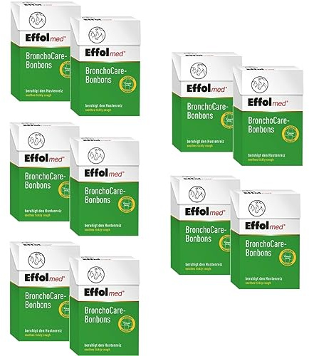 RL24 Effol - BronchoCare-Bonbons – Bronchialkräuter 10 x 44 g (10er Set) | Hustenbonbons für Pferd & Mensch – Pferdebonbons bei Atemwegsproblemen – Pferdeleckerlis ohne Zucker