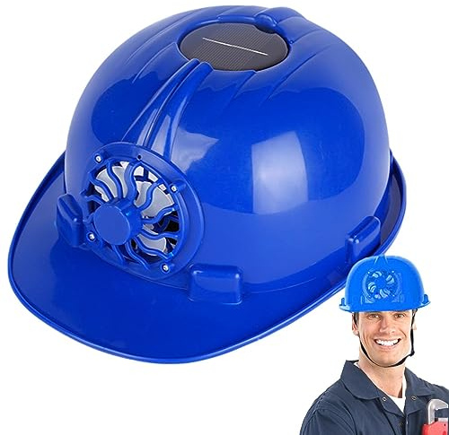 Rosixehird Chantier Unisexe, Casques sécurité avec Ventilateur Solaire, Protection Solaire, Casques Travail, Casquettes rigides pour travaux Construction