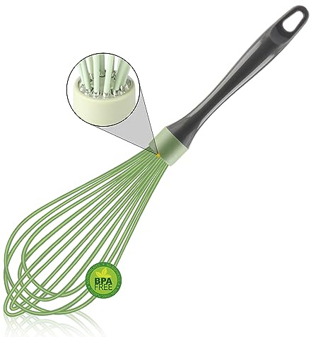 OYV Silicone Whisk, 12-Inch, Green | Dishwasher Safe, Non-Scratch