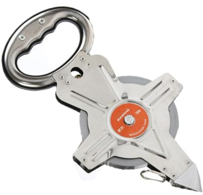 Open Reel Tape Measure, 30m Portable Stainless Steel Frame Ruler Metric Tape Measuring Tool