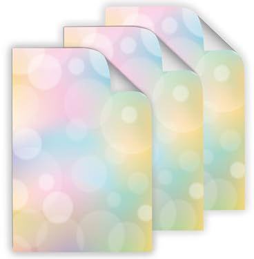 6 Geschenkpapier-Bögen Pastell zarten Farben hochwertige reißfeste Geschenkverpackung Packpapier mit Muster Motiv rosa blau gelb für Kinder und Erwachsene Mädchen (6 Bögen je A3-Format)