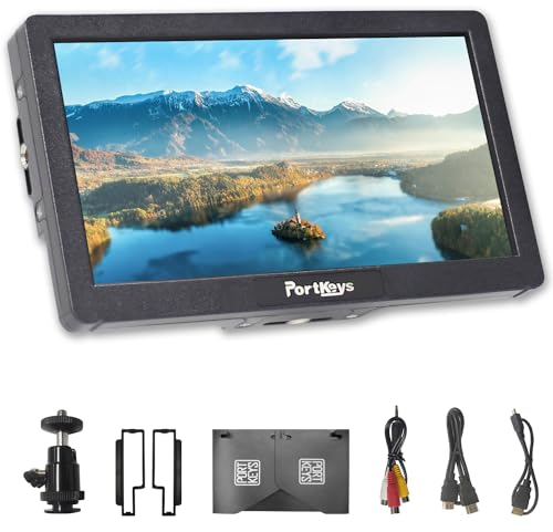 Portkeys HD7H Monitor de Campo para Cámara de 7 Brillo de 1000 Nits, Entrada HDMI 4K, Pantalla Mate Antirreflejo con Parasol, para Cámaras DSLR y Mirrorless