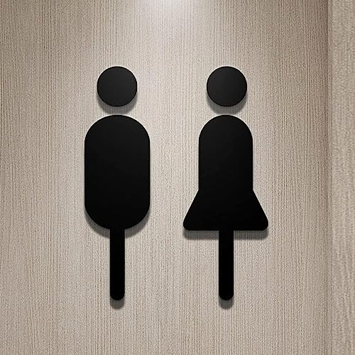 LXYDPZ Toilettenschild, öffentliches Toilettenschild, Unisex-Toilettenschild, Toilettenschilder für Herren und Damen, Toiletten-WC-Schilder für Unternehmen, Acryl-Badezimmerschilder, 26,9 x 17 cm, A