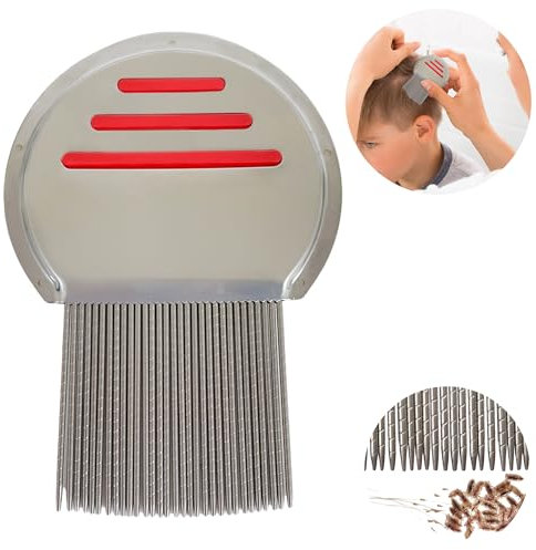 GAEVAZ® Lendrera in acciaio inox per rimuovere efficacemente i pidocchi e le lendini | Lendrera professionale | Pettine per pidocchi e lendini sicuro per bambini e animali domestici