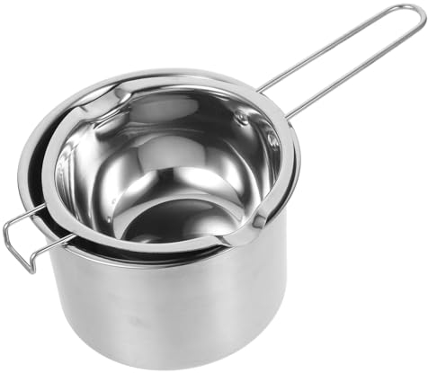 Hohopeti 1set Double Boiler Melting Pot Stainless Steel Wax Chocolate Melting Pot for Candle Making Butter Cheese Candy for Home Bakeries and Restaurants
