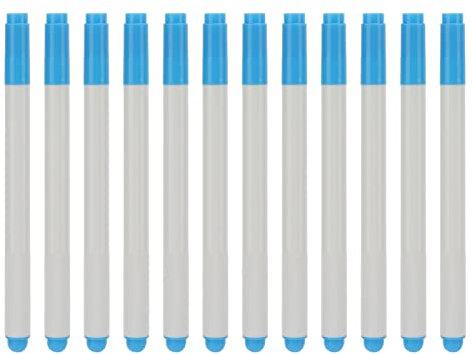 ANKROYU 12 Stück wasserlösliche Stifte, wasserlöschbare Stoffmarkierungsstifte, verschwindende Stoffmarkierungen, Stickerei-Stoffmarkierungsmarkierungen zum Quilten und Nähen (blue)