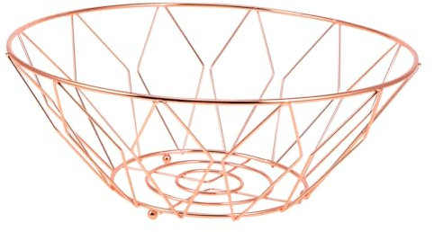 SHOWERORO Rose Gold Iron Fruit Basket Fruit Tray Multifunctional Snack Storage Rack Vegetable Holder for Home Kitchen Desktop Organization