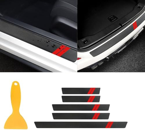 5Piez Decoración para Estribos Fibra Carbono Pegatinas para Audi Q5 III 2024-, Pegatinas Protective de Umbral de Puerta Puerta Estribos Coche Protectores Umbral Puerta