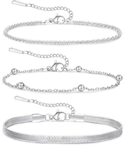 VEEDOFA SilberarmbäNder FüR Damen, Sterling-Silberarmband, Silber-Charm-Armband, Zierliches Silberarmband, Silberschmuck-Set FüR Damen