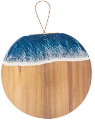 Folpus Schneidebrett Schneidebrett mit Marmor, Küchenplattenzubehör, Käsebrett, Servierbrett für Gemüse, Steak, L