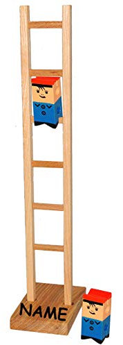 alles-meine.de GmbH Klettermax 43 cm - incl. Name - Klettermaxe/Kletterfigur - aus Holz - Leitermann/Kletter Max Holz - original Erzgebirge Volkskunst - Klopfspecht/Purzelcl..