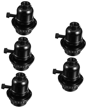 DIYEAH Lot De 5 Douilles De Lampe À Poussoir Torsadé Support Lampe Suspendue Rétro Douille Suspendue Support D'Ampoule Décoration E26