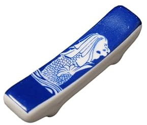 WEKONUMEX Apoyos y Soportes para Palillos, Juego de 6 estantes de 50 mm, Color Azul y Blanco, Estilo japonés y Chino for Mesa.(Lion)