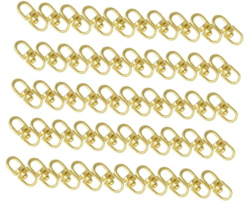 Drehbarer Schnappverschlusshaken Gold aus Zinklegierung 100 Stück | Swivel Ausführung, Leicht zu Bedienen, für Haushalt und Fertigung, Passend für Vorhang und Stoff