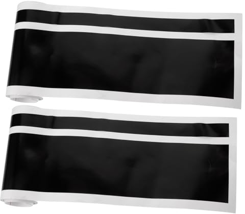 2 Stück Schwarze Seitenstreifen Aufkleber für Auto aus Pvc Selbstklebend | Seitendekor, Kratzabdeckend unter Tür, Verschleißfest, Passend für Karosserie, Schlichtes Design
