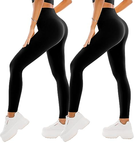 SINOPHANT 2 Pièces Leggings Sport pour Femmes Taille Haute, Legging Opaque pour Gym Sport Yoga