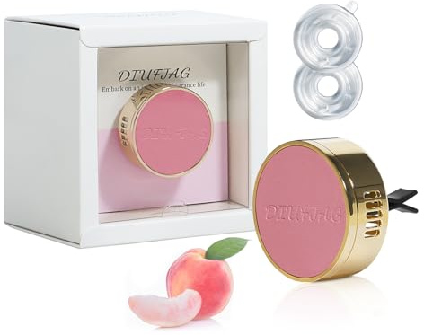 DIUFJAG Diffuseurs d'arômes Automobiles 1Pc - Pêche Peach,Désodorisant Voiture,Diffuseur Parfum Voiture Clips avec 1Pc Recharge Car Air Freshener