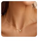 Turandoss Kette mit Buchstaben Kette Gold Halskette Damen Mädchen Goldkette | 14K Vergoldet Buchstaben Initialen Kette Gold Namenskette Schmuck, Geschenke für Frauen Mama Freundin Einschulung Mädchen