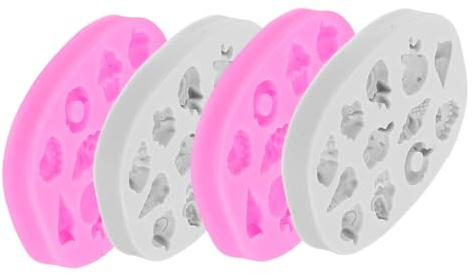 STOBAZA 4pièces Lot De Moules à Sucettes Silicone Pour Fondant Chocolat Bonbons Et Gelées Moules à Gâteaux Et Desserts Silicone