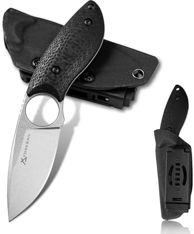 FORESAIL Outdoor Messer Survival-Full Tang Jagdmesser Feststehende Klinge-Survival Messer Outdoor Griff aus G10-Outdoormesser Feststehend-Aus AUS10-Stahl Survival Knife für Camping