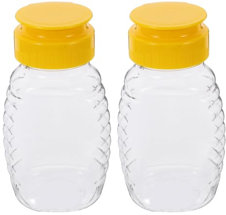 ZUNOXAZ Honey Dispenser Bottle 108ml 2pcs Refillable Squeeze Jar | Leak-proof Control for Kitchen Use, Easy-clean Design, Honey Dispenser Glass