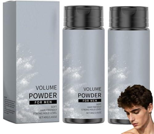 Texturpuder für Männer, Volumen Puder Haare, Hair Volume Powder Men, Styling Powder, Haarpuder Männer, Natürliche Inhaltsstoffe, Leicht Aufzutragen, Verleiht Sofort Textur und Volumen (2PC)