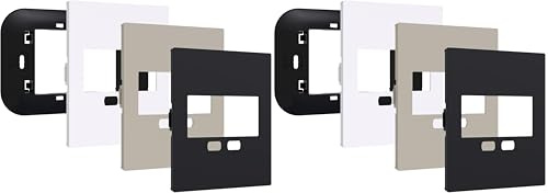 VEMER VE786400 NOW KEO LCD - Kit ClickON Living Now Bticino compatibile con Termostato Keo LCD di Vemer, Frontalini Colore Bianco, Nero e Sabbia (Confezione da 2)
