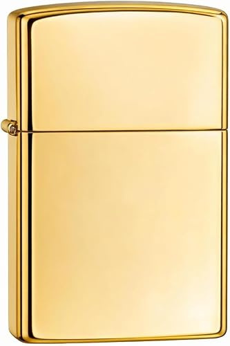 Mechero de gasolina recargable de metal dorado, tapa abatible mecánica, de bolsillo