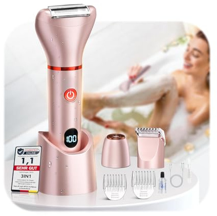 2026 Intimrasierer Für Frauen【 0 Irritation - 3D-Tiefenreinigung】【100% Wasserdicht -AquaBlock Nano】Rasierer Damen Intimbereich für Bikinizone, Gesicht und Körper 001 Bikini Trimmer