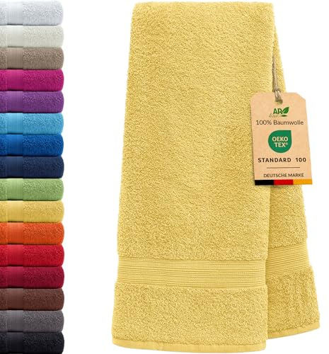 AR Line Arizona Saunatuch 100x200 cm XXL – 100% Baumwolle, 500 g/m² Frottier, extra groß, weich & saugstark, für Sauna, Strand & Wellness, in Farbe: Gelb