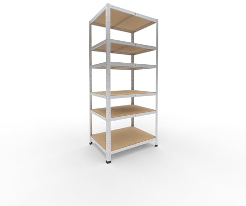 shelfplaza Home 180x80x60cm Schwerlastregal verzinkt mit 6 Böden x 145kg | Kellerregal · Lagerregal · Metallregal · Regale für Kellerraum · Steckregal · Abstellraum Regal