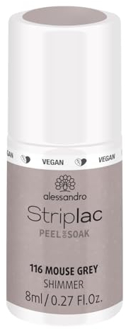 alessandro Striplac UV-Nagellack Mouse Grey – Schonend und langanhaltend – Einfache Entfernung dank Peel-Off-Technologie – Vegan und tierversuchsfrei – 8 ml