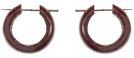 81stgeneration Orecchini a Cerchio Piccoli in Legno di Cocco da 17,5 mm | Orecchini Gotici Marroni Fatti a Mano | Orecchini a Cerchio Tribali in Legno per Donne e Uomini | Orecchini Hippie