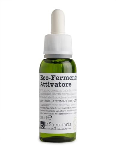 La Saponaria | Ecofermentato attivatore, Attivo naturale, Siero viso antiage, Anti-macchie e levigante, 30ml