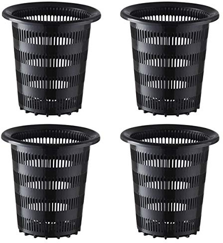 Moonbaby 4Pcs 16 X 15 X 15cm Höhe Gitternetztopf Net Cup Pflanzkorb hydroponischen Gartengeräte Schwarz