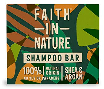 Faith In Nature Natural Shea and Argan Shampoo Bar, Nourishing, Vegan and Cruelty Free, No SLS or Parabens, For Dry to Very Dry Hair, 85 g