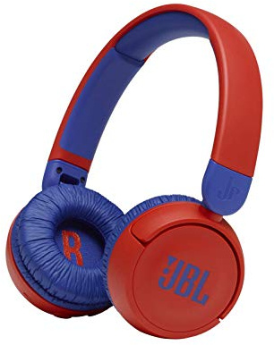 JBL Jr310BT Kids Wireless On-Ear Headphones - Bluetooth Headphones with Microphone, Safe Sound Under 85dB Volume, 30H Battery, Foldable, Comfort, Easy, Soft, Cool Colors (Red), Small