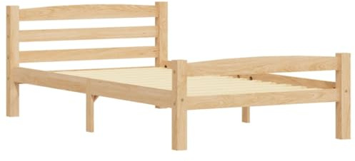 vidaXL Kiefernholz Massiv Bettgestell Holzbett Futonbett Bett Einzelbett Massivholzbett Bettrahmen Lattenrost Schlafzimmerbett 100x200cm