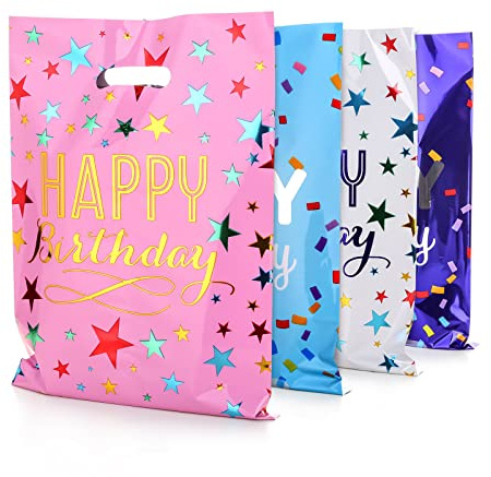 PintreeLand Party Bags 40 PCS, Goodies Loot Bags Bulk for Kids Baby Girls & Boys Birthday Return Gift (B style 40Pack)