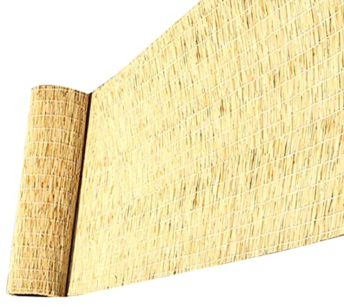 Schilfrohrmatte Sichtschutz Strohmatte Gartenzaun Windschutz für Haus, Garten und Balkon - Windschutz und Sonnenschutz,WoodColor-1.2x30m(3.9x98.4ft)