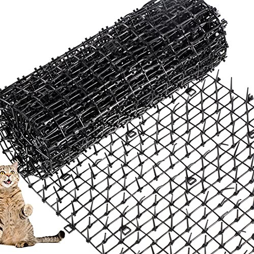 Zopeal 13ft Cat Repellent Mat with 12 Ground Stakes 12 Zip Ties, Spikes Deterrent Mat Keep Dog Off Couch for Indoor Outdoor Keep Pet Off Yard Garden