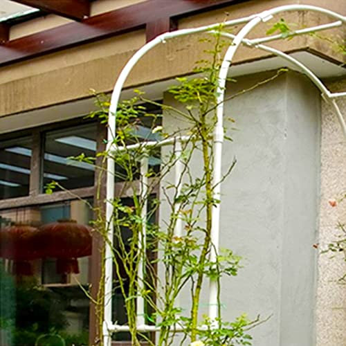 Demi-Arche À Rosiers,Arche de Jardin,Fleurs torsadées en spirale,film plastique PE ne blesse pas les plantes,pergola grimpante à demi-côté,décoration de jardin/balcon/hôtel/allée ( Color : Wit , Size