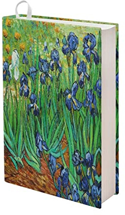 HUIACONG Van Gogh Buchumschlag mit Schwertlilie, elegant, wiederverwendbar, Schutzhülle, dehnbarer Stoff, weiche Buchtasche, leicht, waschbar, Polyester, Lehrbuch-Jacken für Taschenbuch, Tagebuch,