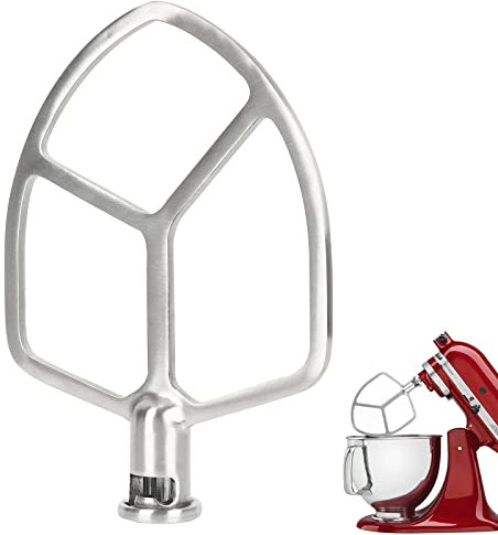 Batteur Plat en Acier Inoxydable pour Mixeur Kitchen-Aid à Tête Inclinable de 6 litres,Passe au Lave-Vaisselle