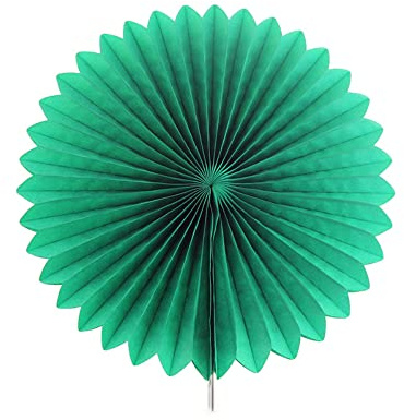 Lot de 12 compartiments en papier Décoration suspendue Guirlande de fleurs Éventails en papier Décoration à suspendre pour mariage,anniversaire,thé,fête Décoration de table Salle 30 cm Vert foncé