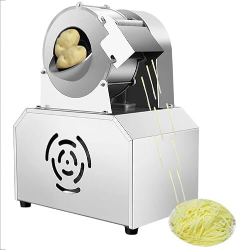 Electric Vegetable Slicer Grater Cutter, 300W Commercial Automatic Vegetable Cutting Shredder Machine, 100-150kg/h, Electric Vegetable Processor Slicer Chopper for Potatoes Carrots 4mm